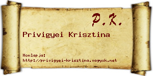 Privigyei Krisztina névjegykártya